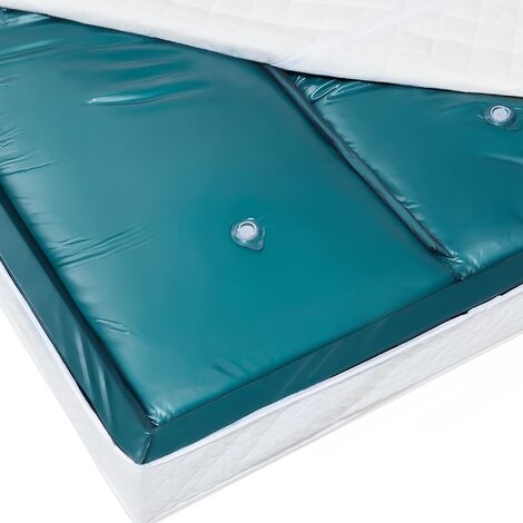 EU Emperor Waterbed Mattress 6ft5 Dual Blue Vinyl Free Flow No Wave Reduction - Blue