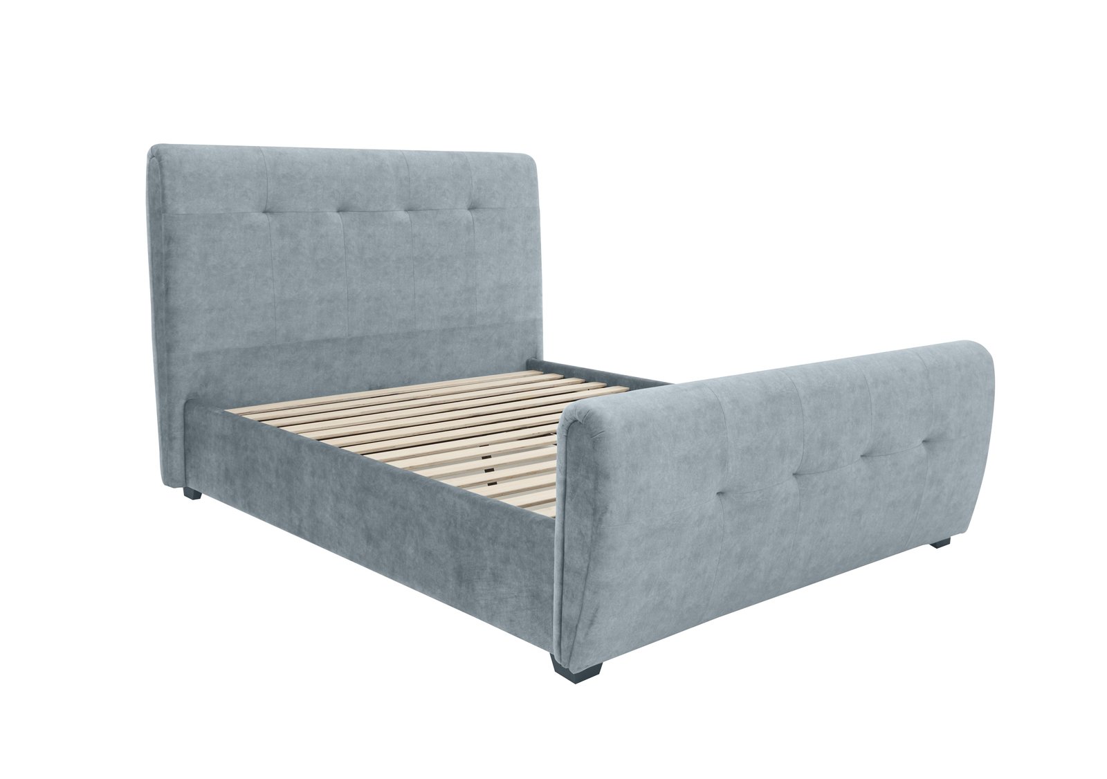Tampa Brushed Velvet King Size Bed Frame - Limited Stock Available! in Velvet Sky 1688-19 on Furniture Village