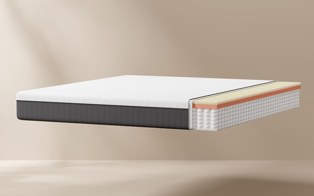 Emma Original Hybrid Mattress Full View Side Angle Slight Layer View